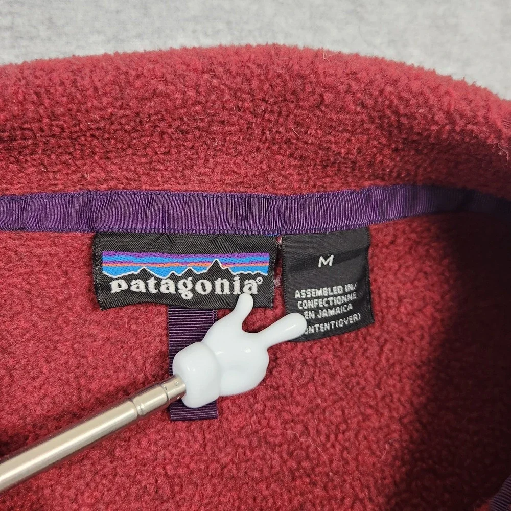 Vintage Patagonia Synchilla Mens Medium Red Pullover Snap T Fleece 90s